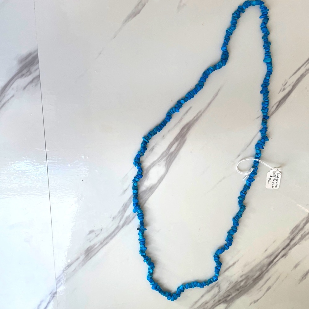 Turquoise gem necklace, original price $40, 35 inches